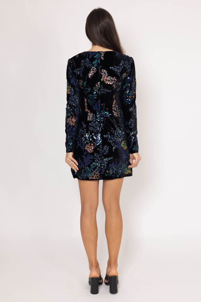 AMAYA Alena Seq Mini Dress Black