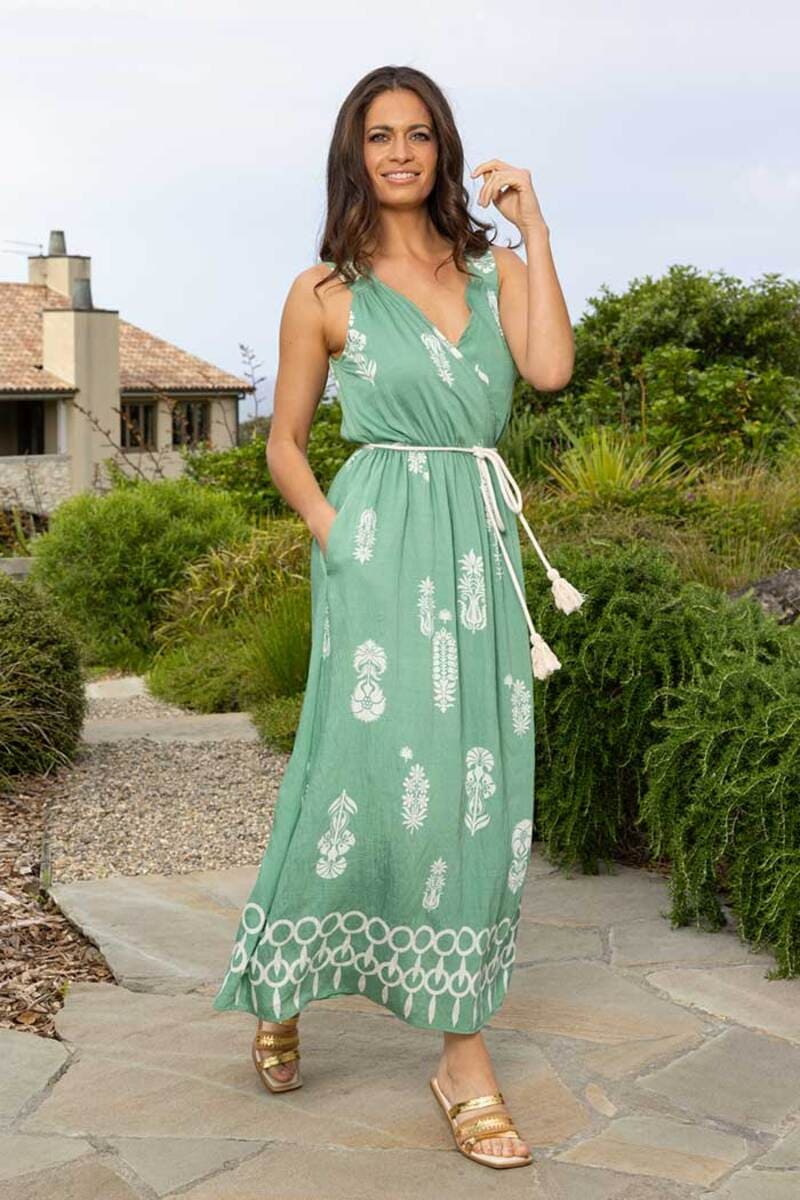 AMAYA Grace Wrap Dress Green