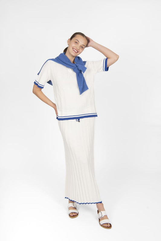 B&L Open Polo Tipping Top CreamCob