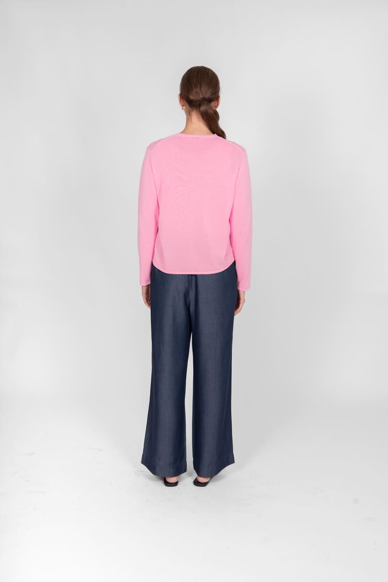 B&L Curved Hem Cardy BabyPink