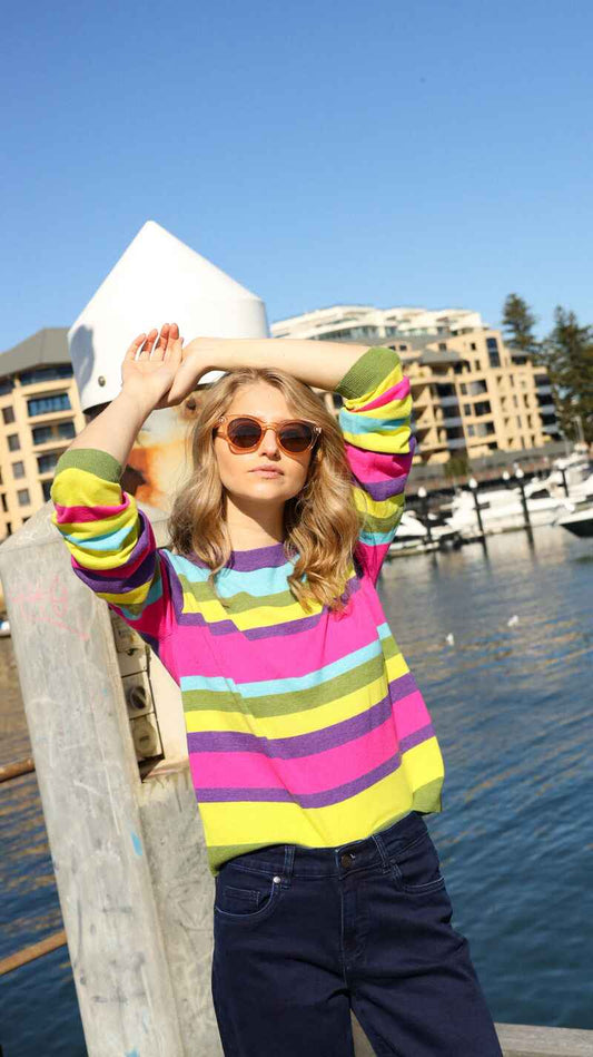 B&L Multi Stripe Pullover Brights