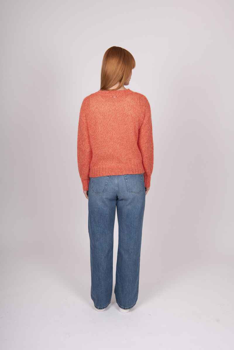 B&L Mohair Cable Pullover Orange