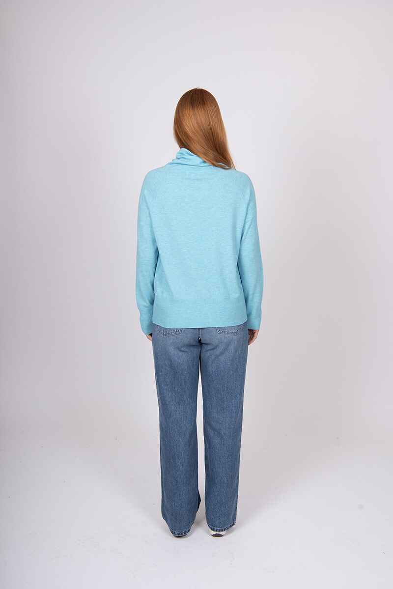 B&L Drawstring Raglan Pullover TiffBlue