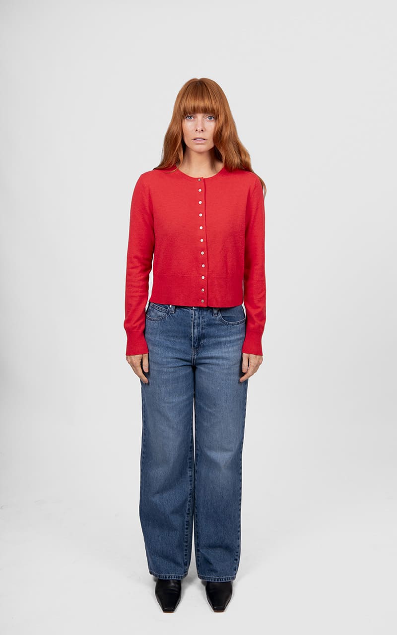 B&L Marnie Cropped Cardy Cayenne