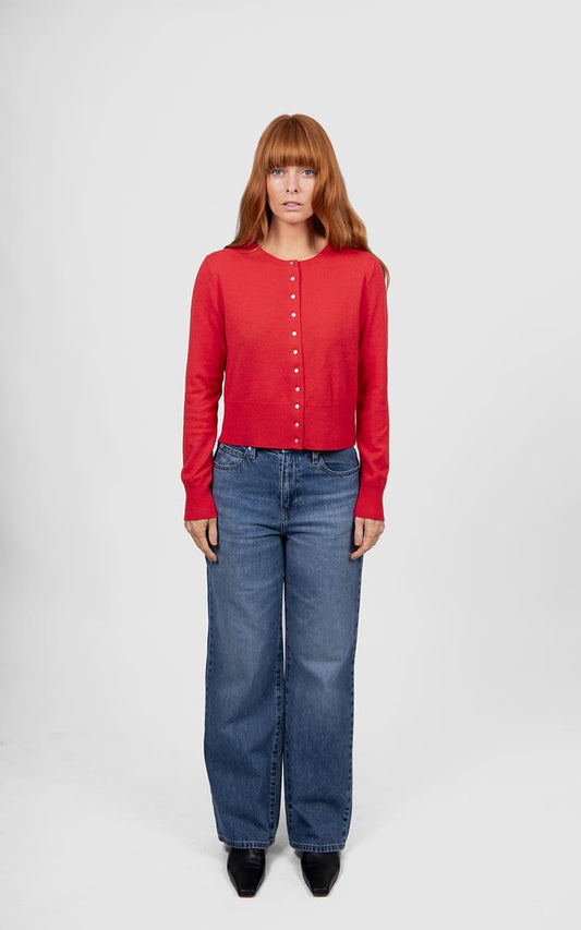 B&L Marnie Cropped Cardy Cayenne