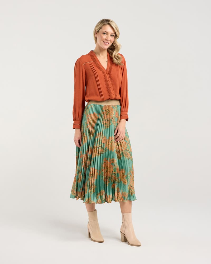 BLACKSTONE Vivienne Pleated Skirt Spearmint