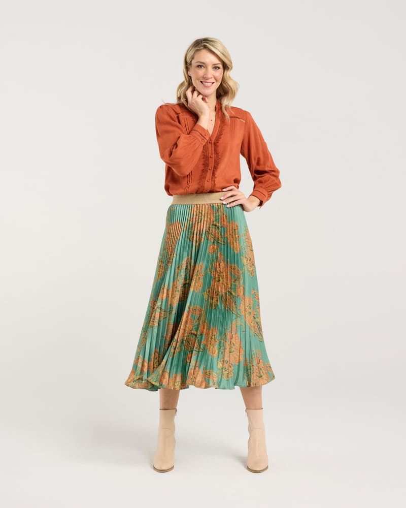 BLACKSTONE Vivienne Pleated Skirt Spearmint
