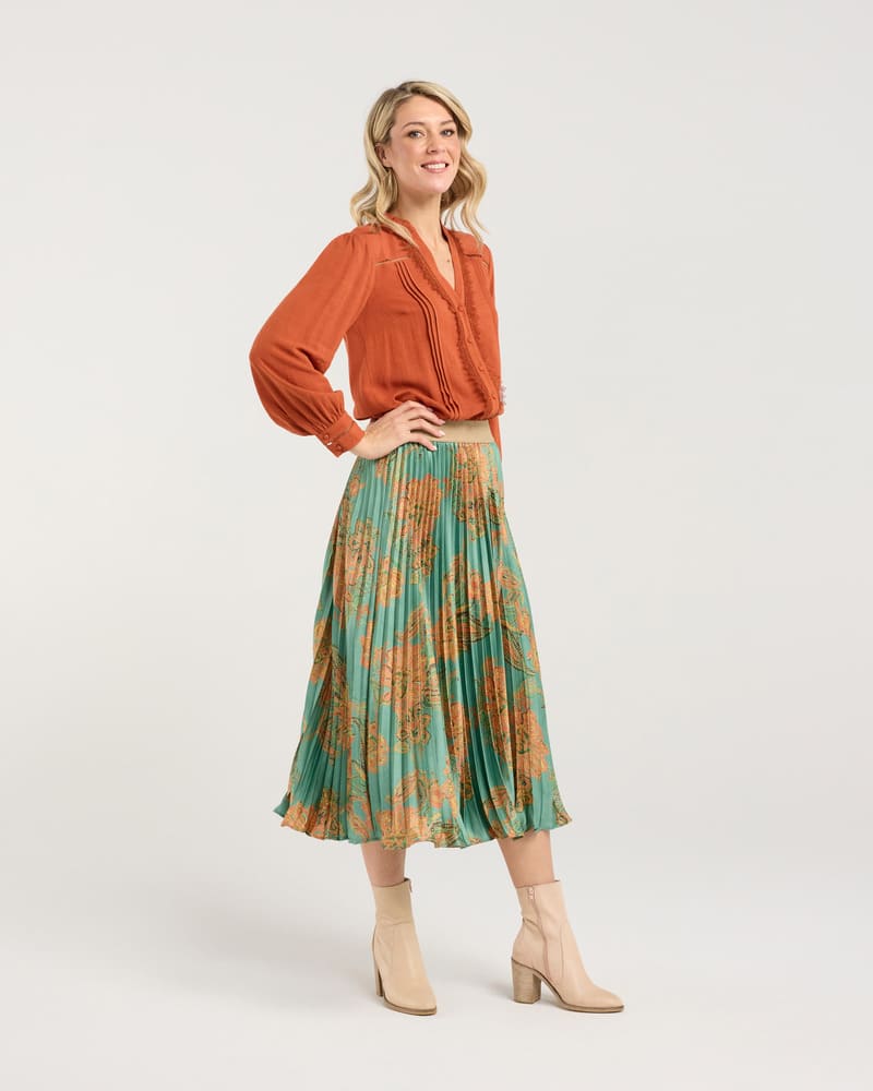 BLACKSTONE Vivienne Pleated Skirt Spearmint