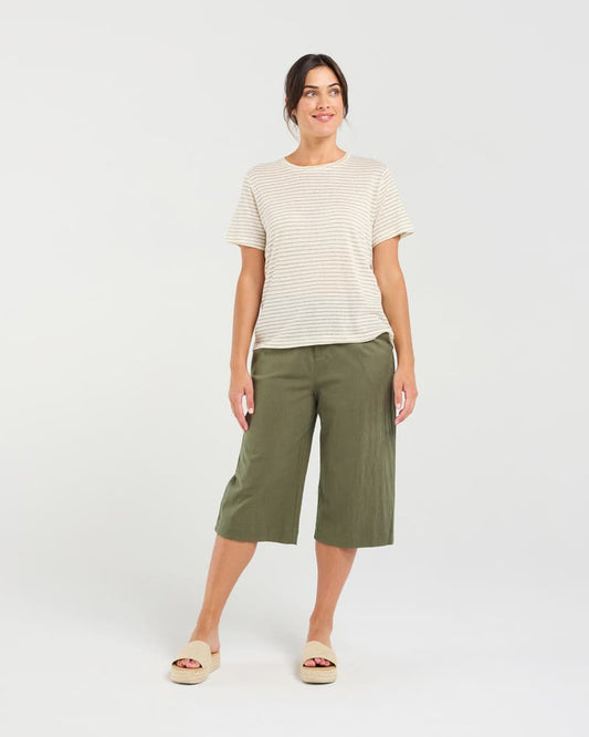 BLACKSTONE Suzette Stripe Tee Grey