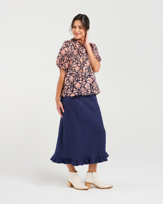 BLACKSTONE Bridget Pintuck Shirt Ink