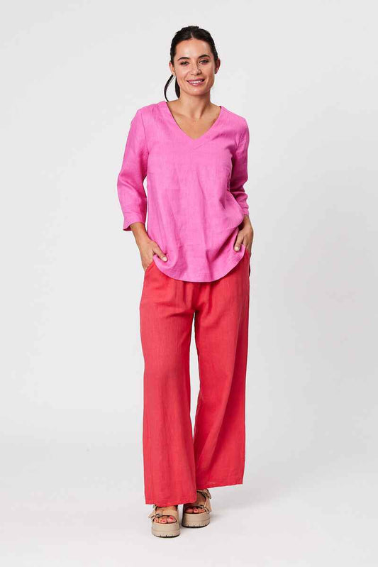 BLACKSTONE Linen Pants Strawberry