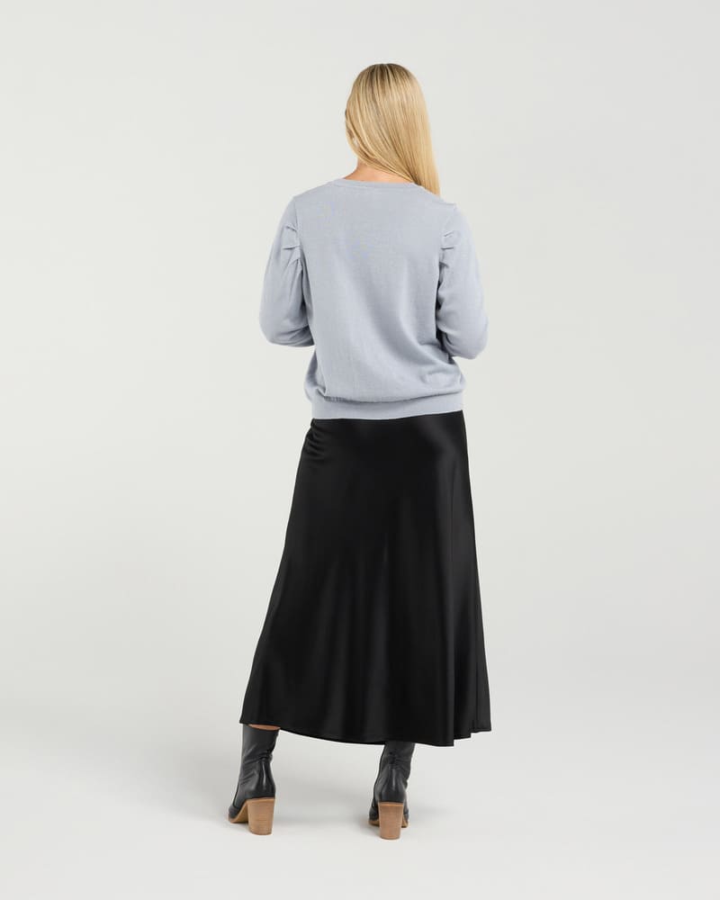 BLACKSTONE Astor Pleat Knit Top SilverB