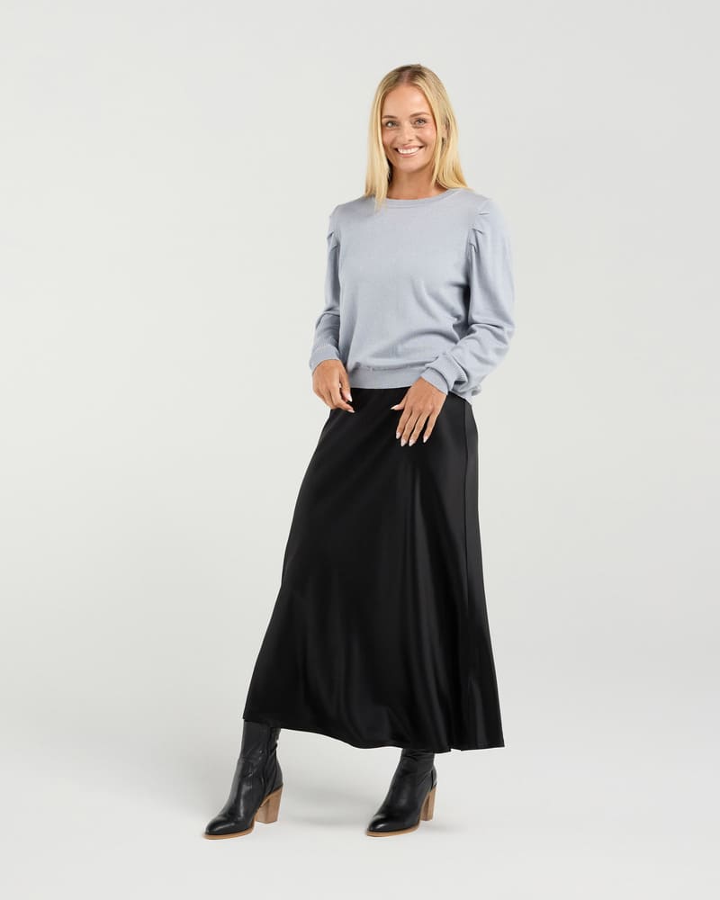 BLACKSTONE Astor Pleat Knit Top SilverB
