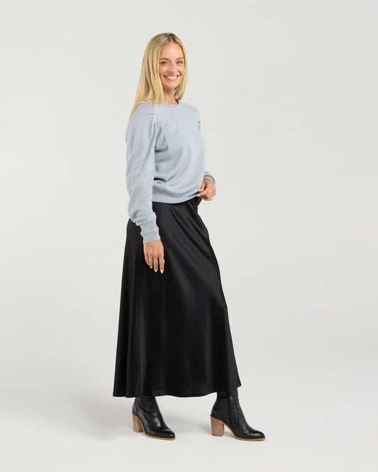 BLACKSTONE Astor Pleat Knit Top SilverB