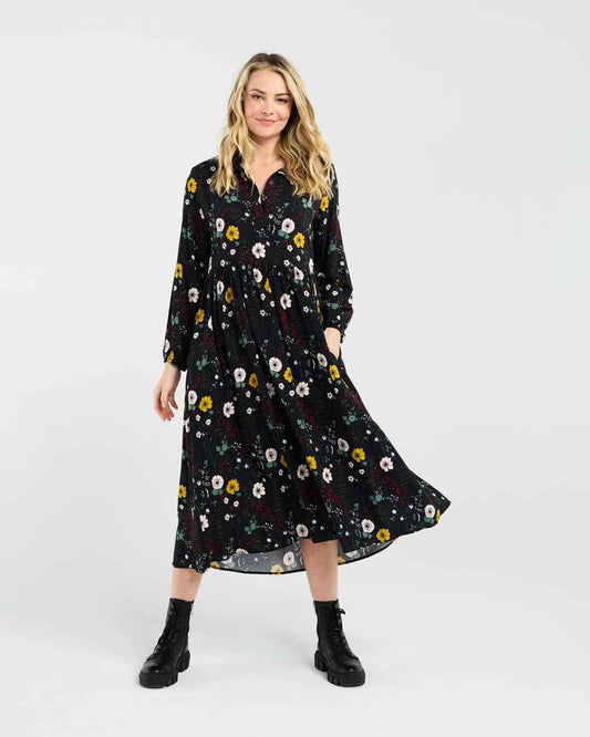 BLACKSTONE Geneva Placket Dress Black
