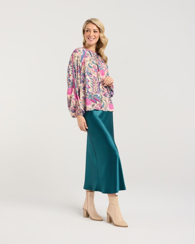 BLACKSTONE Peggy LTrim Top PinkPeac