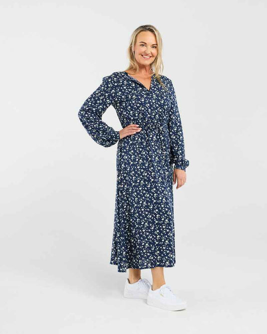 BLACKSTONE Amy Tie Waist Dress Navy