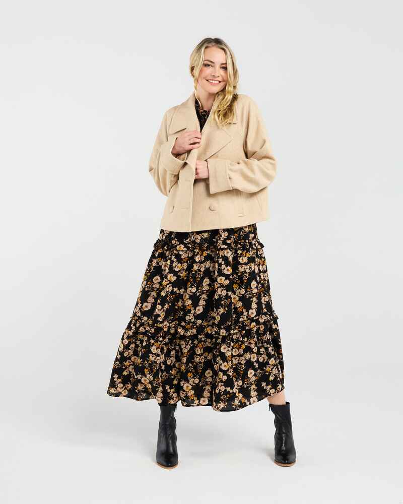 BLACKSTONE Sabine Crop Pea Coat CamelH