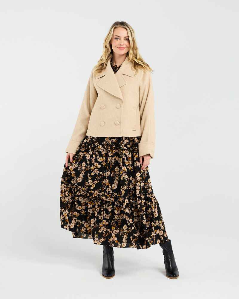 BLACKSTONE Sabine Crop Pea Coat CamelH