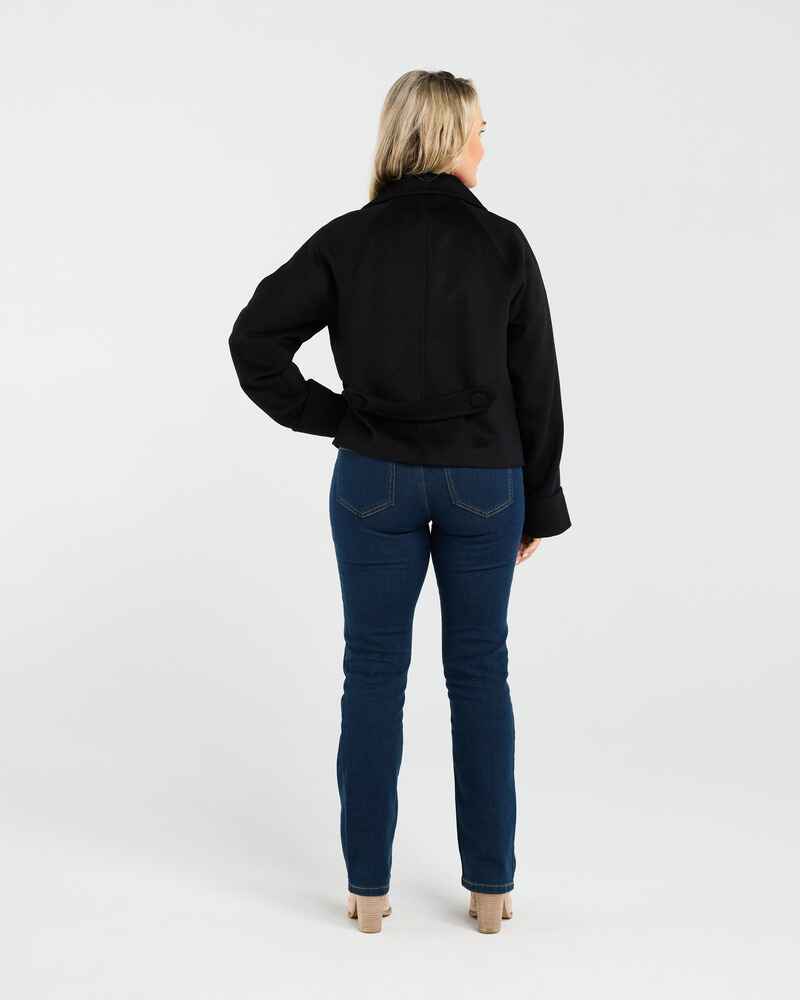 BLACKSTONE Kate Crop Pea Coat Black