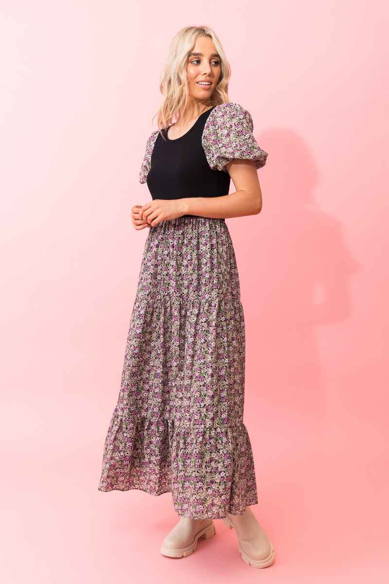CHARLO Lexi Embroid Dress Black