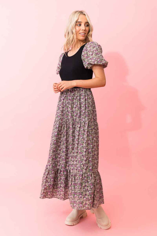 CHARLO Lexi Embroid Dress Black