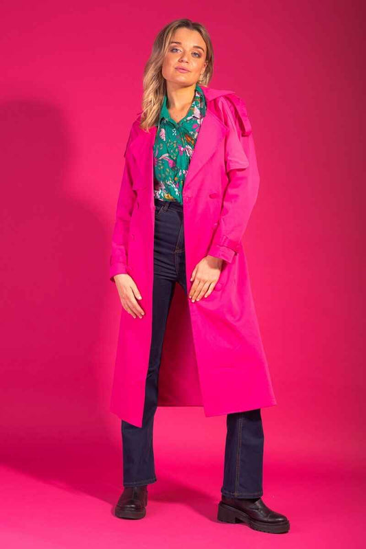 CHARLO Lisa Trench Hot Pink