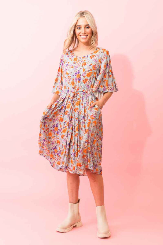 CHARLO Louise Floral Dress Blue
