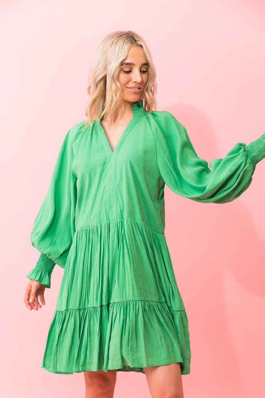 CHARLO Alexia Floaty Dress Green