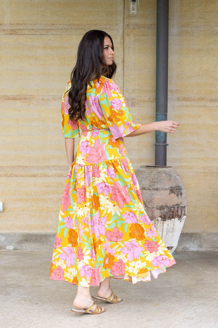 CHARLO Bonnie Wrap Dress MustardFl