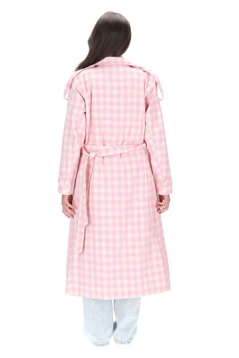 CHARLO Jazzy Trench Coat Pink Check