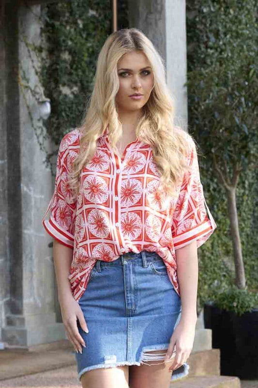 CHARLO Tara Shirt Red