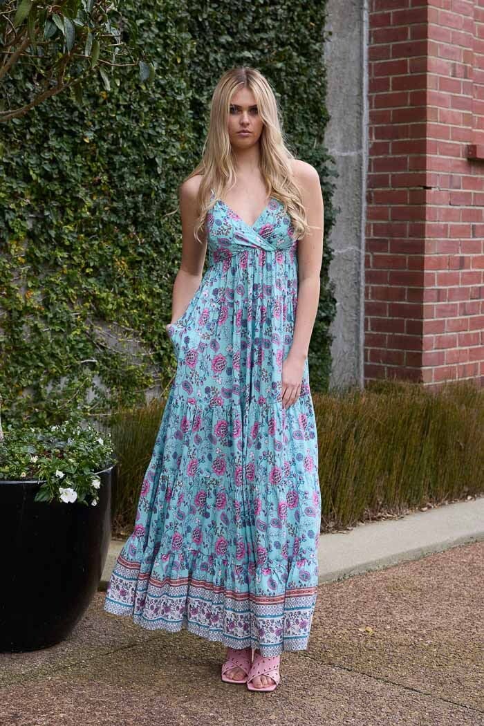 CHARLO Coco Maxi Dress BlueBoho