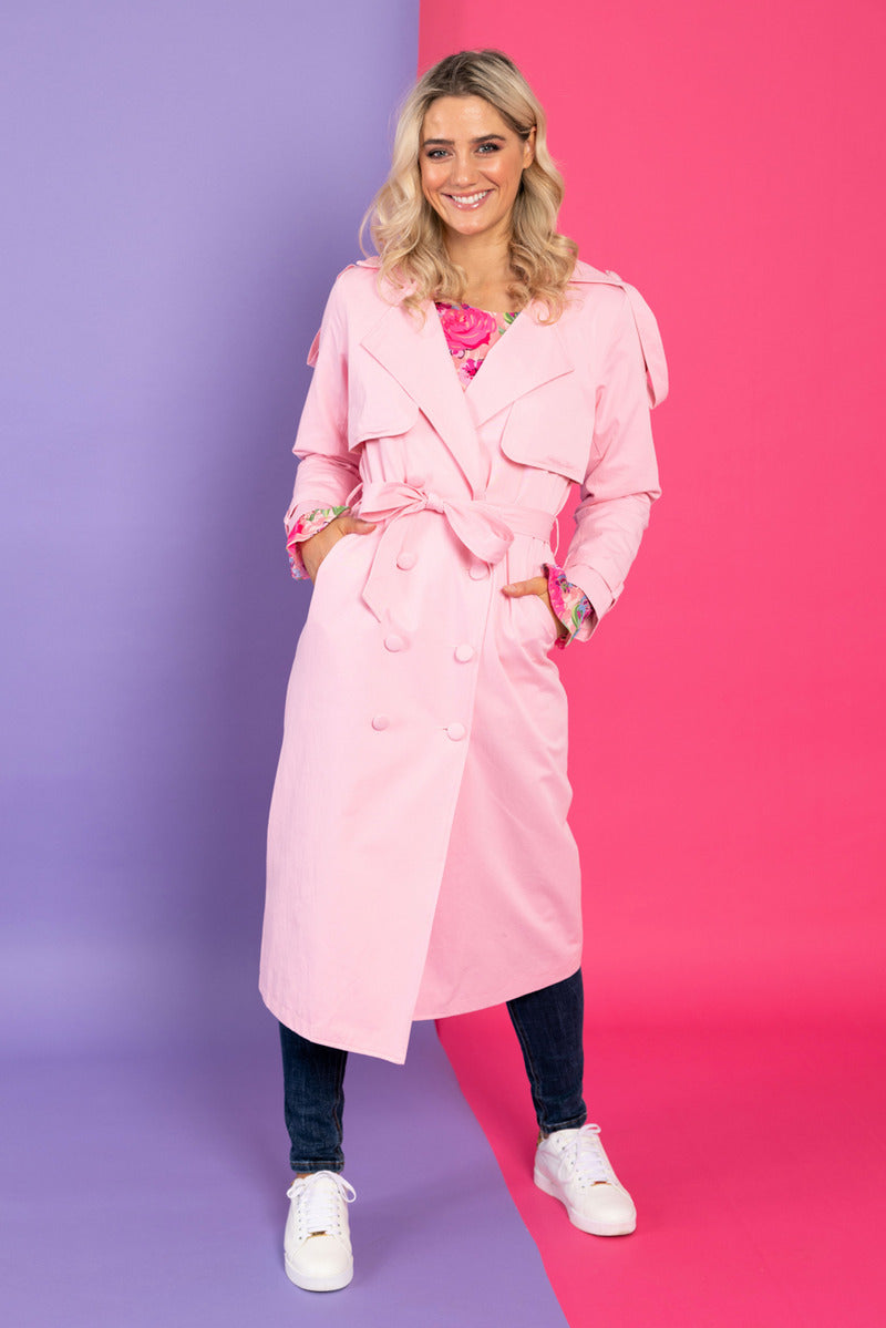 CHARLO Vine Trench Coat Pink