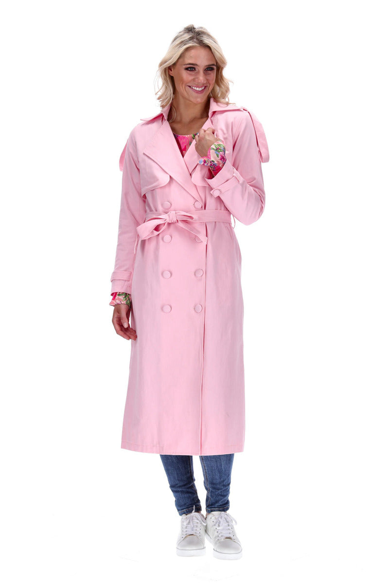CHARLO Vine Trench Coat Pink