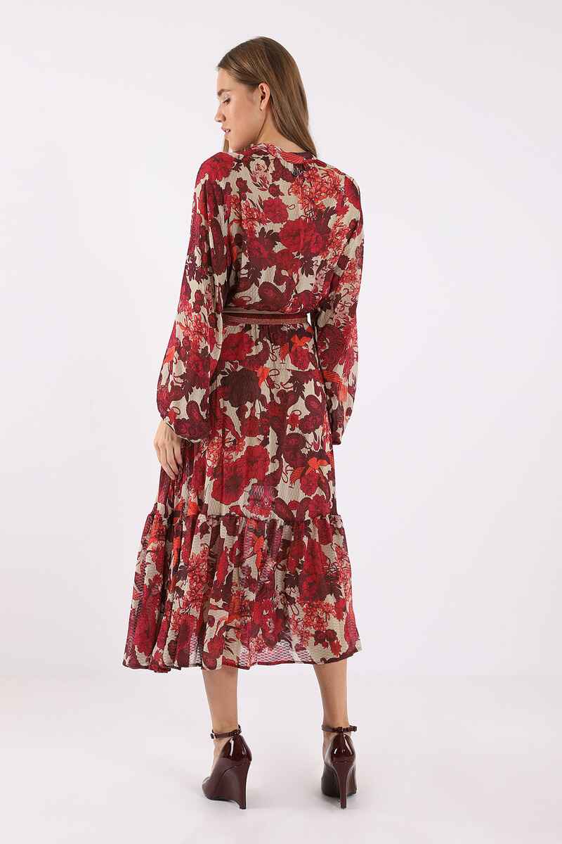 DIXIE Bordeaux Floral Dress