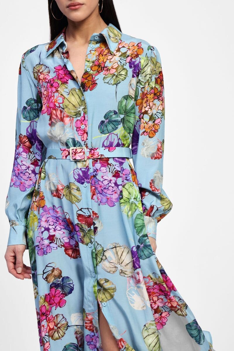 DIXIE Campanula Shirt Dress Bluebell