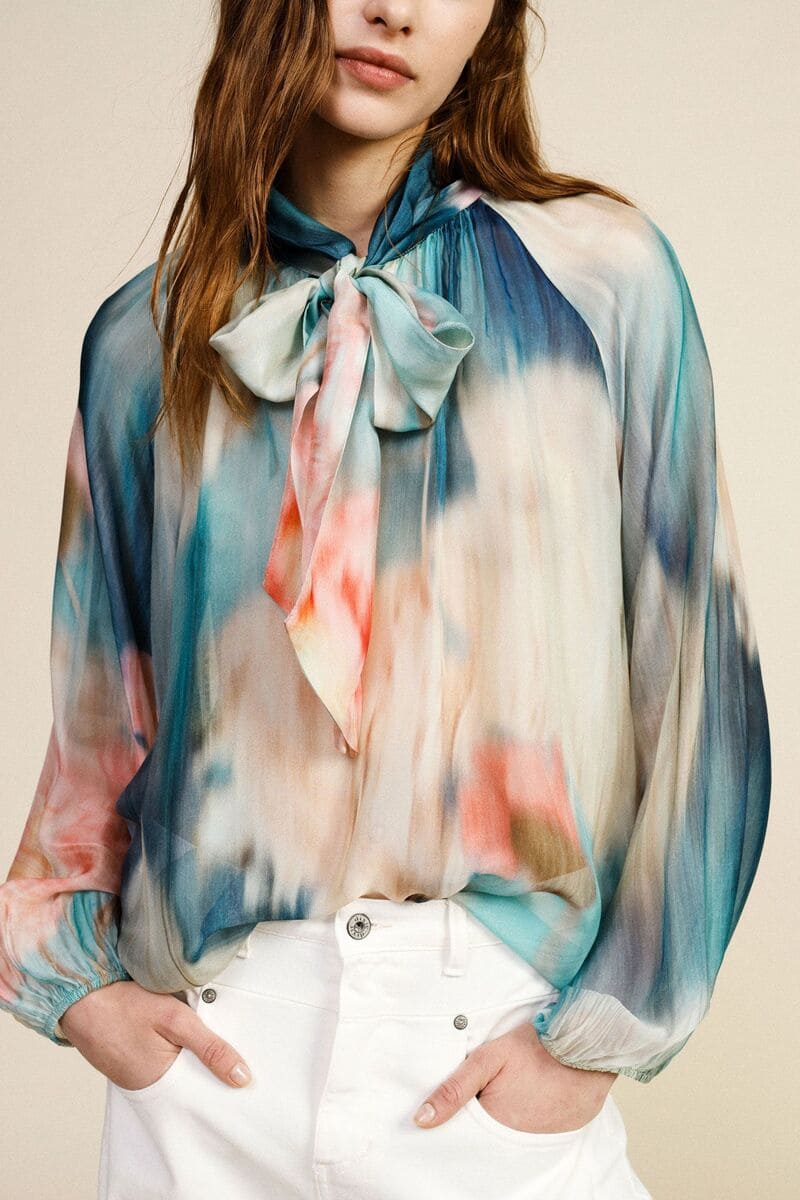 DIXIE Neopolitan PussyB Blouse Multi