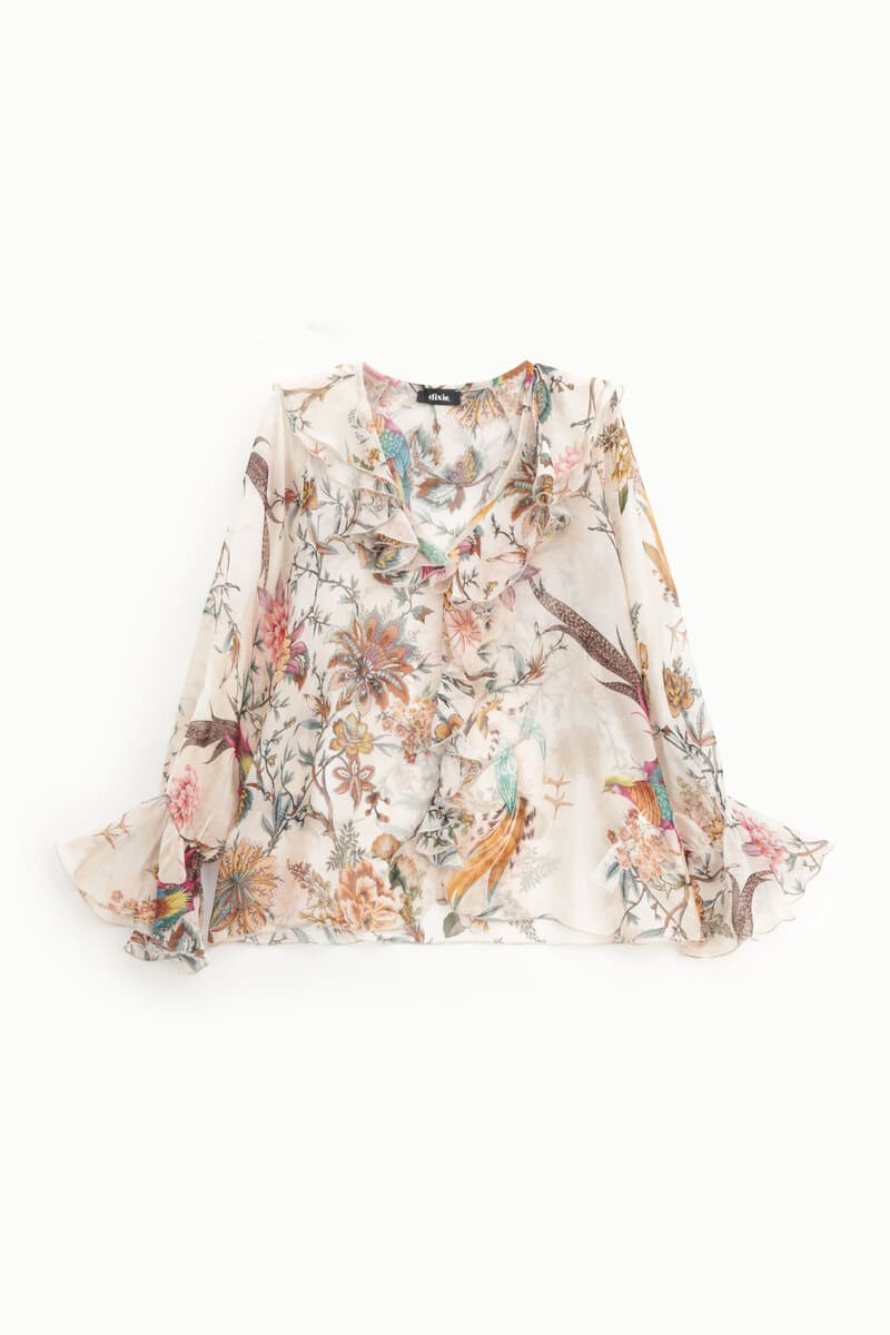 DIXIE Pastello Uccello Blouse Cipria