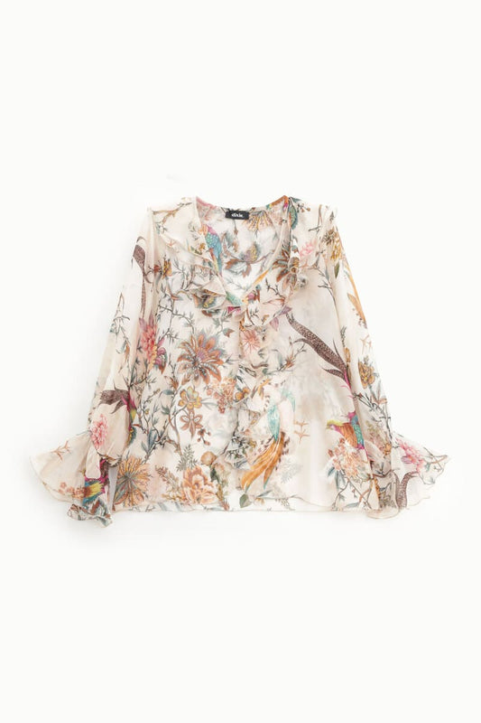 DIXIE Pastello Uccello Blouse Cipria