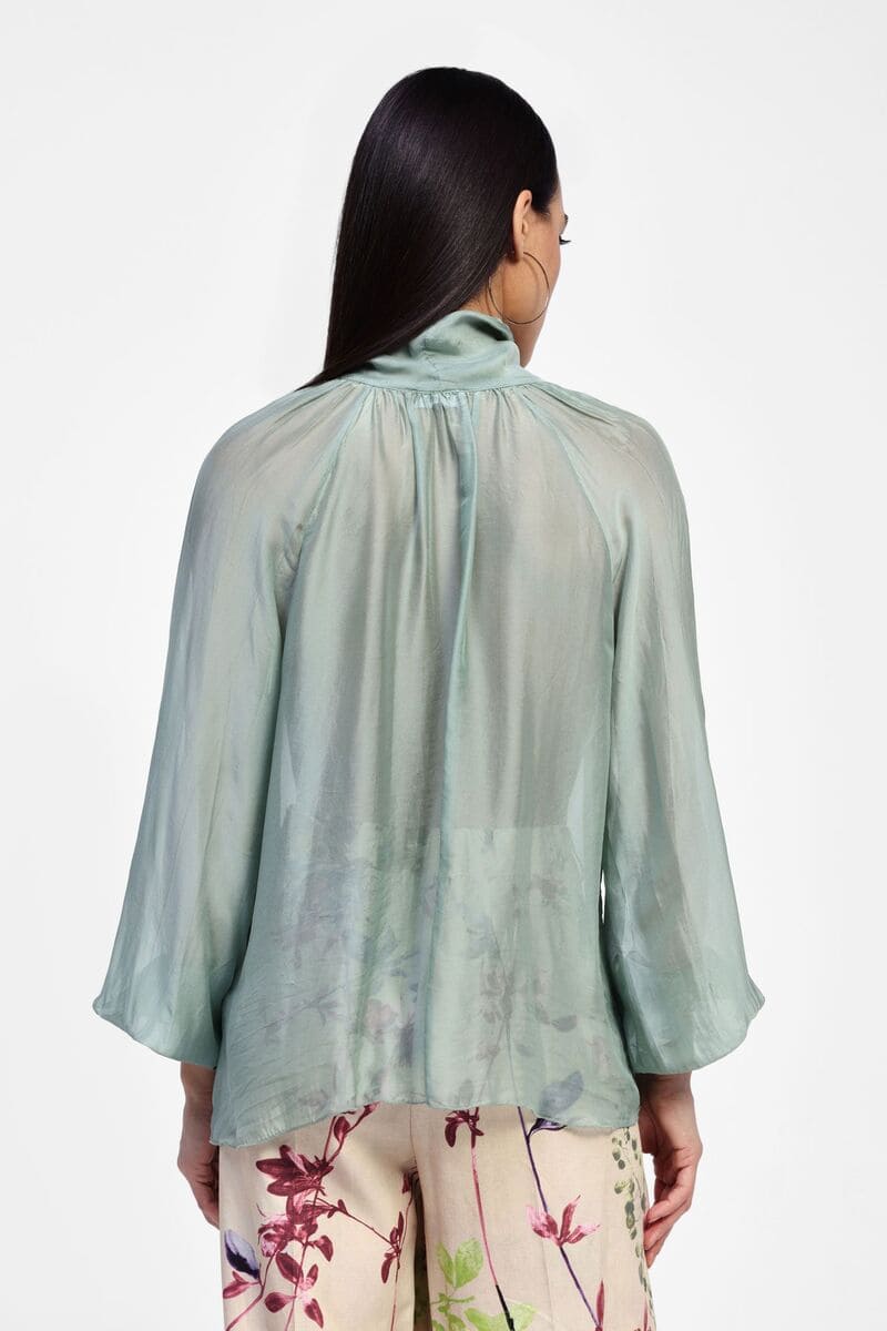 DIXIE Primavera Pussy Bow Blouse Sage