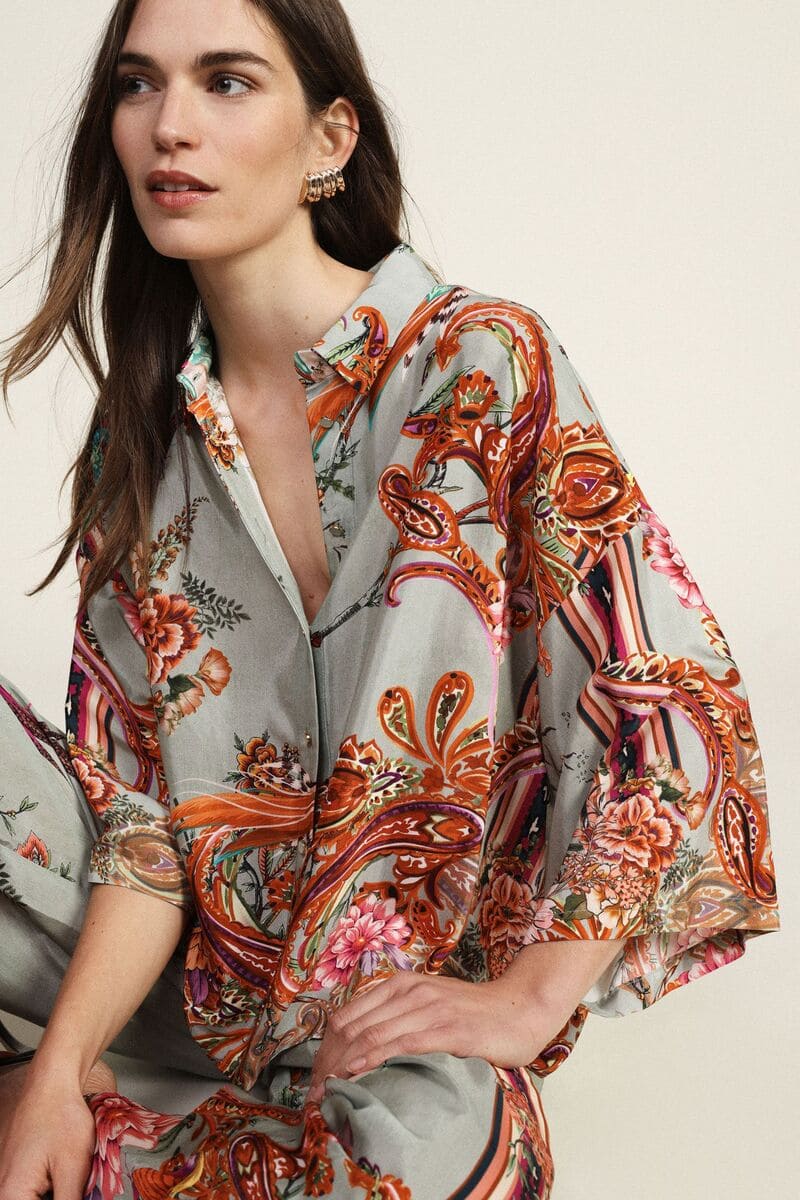 DIXIE Wildflower Uccello Shirt Sage