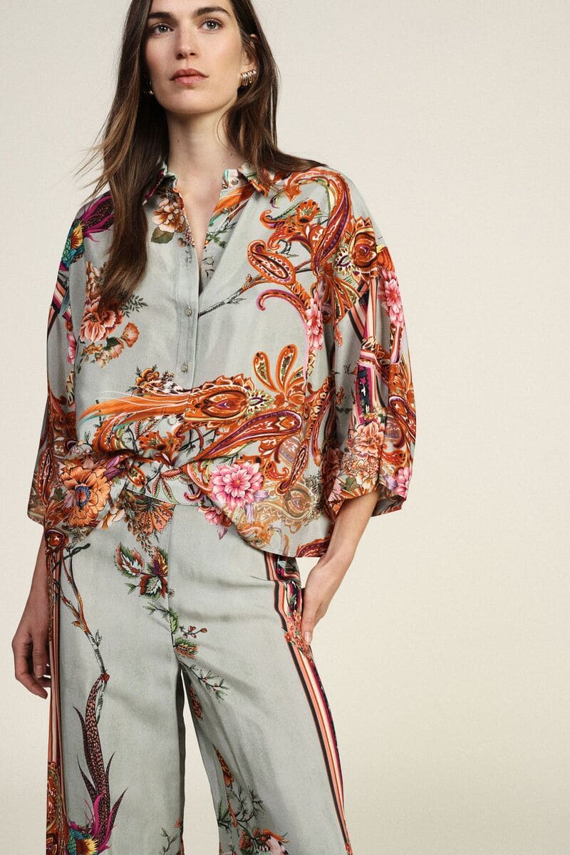 DIXIE Wildflower Uccello Shirt Sage