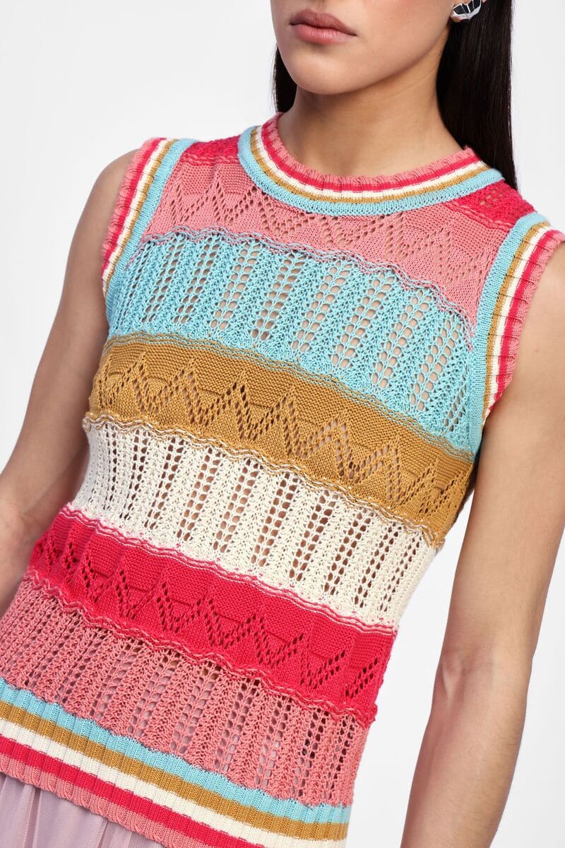 DIXIE Gelato Crochet Vest Multi
