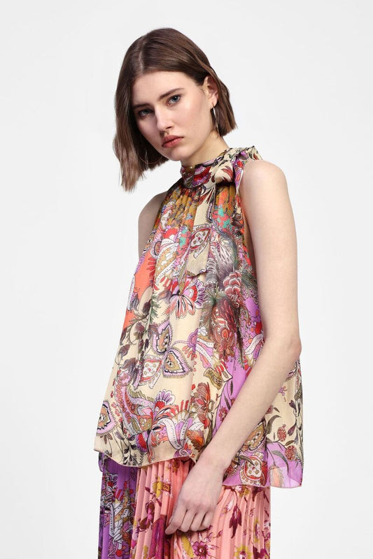 DIXIE Gelato Paisley Halter Top Multi