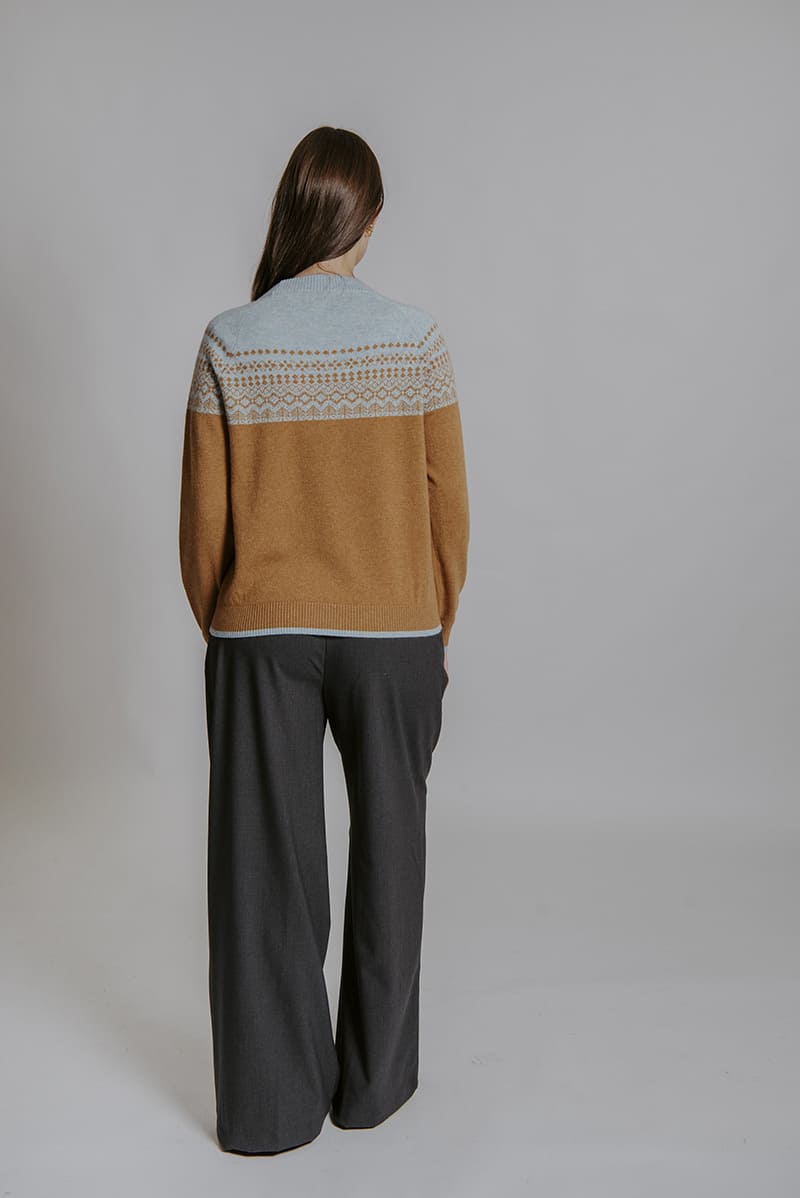 BELLA Fairisle 2Tone Pullover Cin/PBlue