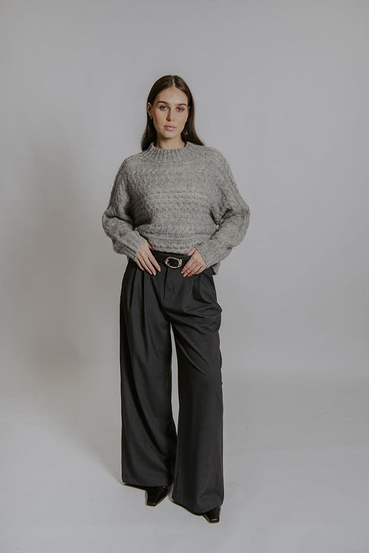 BELLA Horiz CDolman Pullover Silver