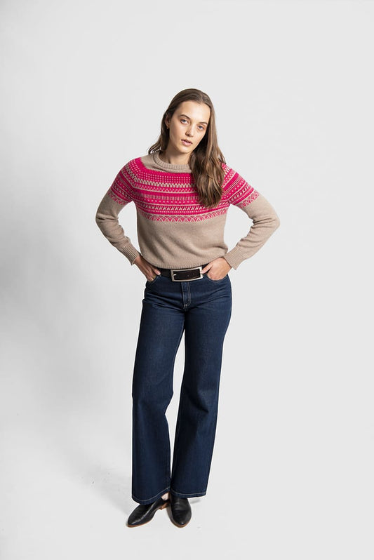 FIELDS Fairisle Pullover OatmealC