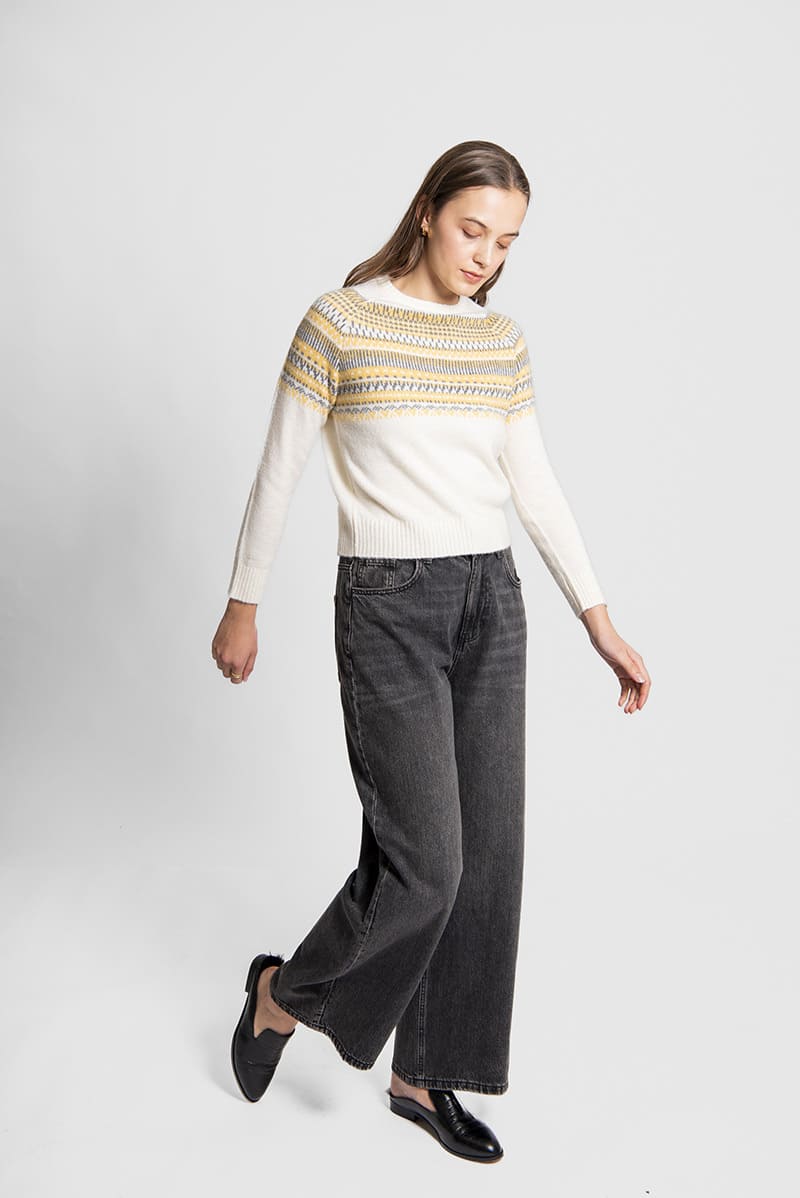 FIELDS Fairisle Pullover WhiteCom