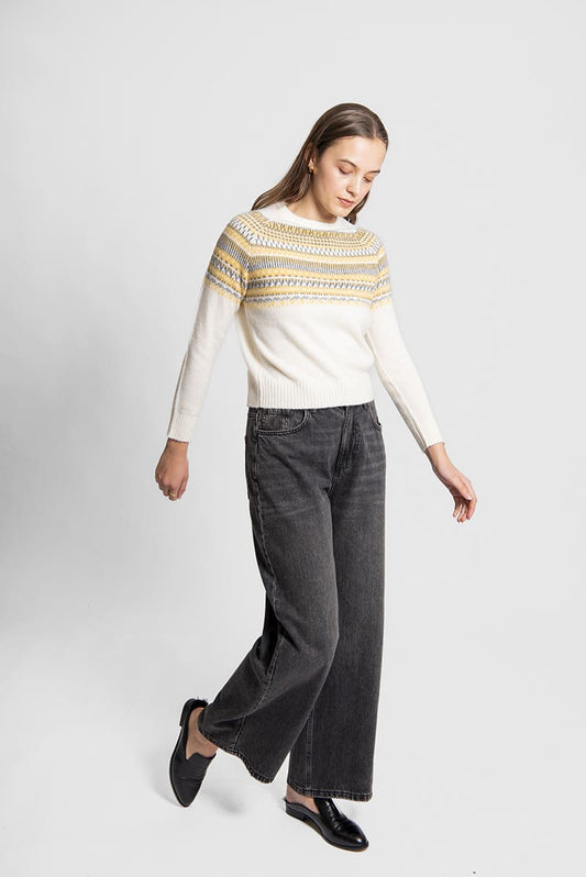 FIELDS Fairisle Pullover WhiteCom